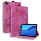 For Lenovo Tab M10 3rd Gen Cartoon Sakura Cat Embossed Leather Tablet Case(Rose Red) - 1