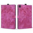 For Lenovo Tab K10C / E10C Cartoon Sakura Cat Embossed Leather Tablet Case(Rose Red) - 2