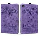 For Lenovo Tab K10C / E10C Cartoon Sakura Cat Embossed Leather Tablet Case(Purple) - 2