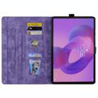 For Lenovo Tab K10C / E10C Cartoon Sakura Cat Embossed Leather Tablet Case(Purple) - 3