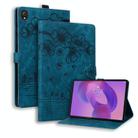 For Lenovo Tab K10C / E10C Cartoon Sakura Cat Embossed Leather Tablet Case(Blue) - 1
