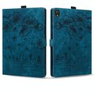 For Lenovo Tab K10C / E10C Cartoon Sakura Cat Embossed Leather Tablet Case(Blue) - 2
