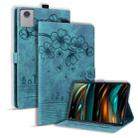 For Lenovo Xiaoxin Pad 11 2025 Cartoon Sakura Cat Embossed Leather Tablet Case(Green) - 1