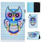 For Samsung Galaxy Tab A9+ Colored Drawing Smart Leather Tablet Case(Colored Owl) - 1