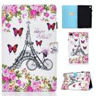 For Samsung Galaxy Tab A9 Colored Drawing Smart Leather Tablet Case(Flower Tower) - 1