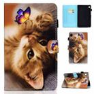 For Samsung Galaxy Tab A9+ Colored Drawing Stitching Horizontal Flip Leather Tablet Case with Card Slots(Butterfly Cat) - 1