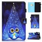 For Samsung Galaxy Tab A9+ Colored Drawing Stitching Horizontal Flip Leather Tablet Case with Card Slots(Night Sky Owl) - 1