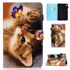 For Samsung Galaxy Tab A9 Colored Drawing Stitching Horizontal Flip Leather Tablet Case with Card Slots(Butterfly Cat) - 1