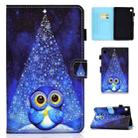 For Samsung Galaxy Tab A9 Colored Drawing Stitching Horizontal Flip Leather Tablet Case with Card Slots(Night Sky Owl) - 1