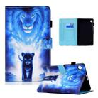 For Samsung Galaxy Tab A9+ Colored Drawing Stitching Flip Leather Tablet Case(Lion) - 1