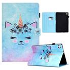 For Samsung Galaxy Tab A9 Colored Drawing Smart Leather Tablet Case(Wildebeest) - 1