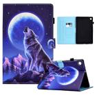 For Samsung Galaxy Tab A9 Colored Drawing Smart Leather Tablet Case(Night Wolf) - 1