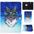 For Samsung Galaxy Tab A 8.0 (2015) T350 Electric Pressed TPU Colored Drawing Horizontal Flip Leather Case with Holder & Card Slots & Anti-slip Strip & Sleep / Wake-up Function(Headphone Cat) - 1