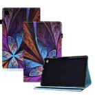 For Samsung Galaxy Tab A9+ Colored Drawing Elastic Band Smart Leather Tablet Case(Colorful Flower) - 1