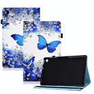 For Samsung Galaxy Tab A9+ Colored Drawing Elastic Band Smart Leather Tablet Case(Flower Butterfly) - 1