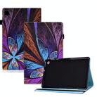For Samsung Galaxy Tab A9 Colored Drawing Elastic Band Smart Leather Tablet Case(Colorful Flower) - 1