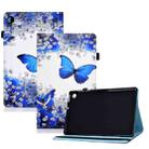 For Samsung Galaxy Tab A9 Colored Drawing Elastic Band Smart Leather Tablet Case(Flower Butterfly) - 1