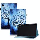 For Samsung Galaxy Tab A9 Colored Drawing Elastic Band Smart Leather Tablet Case(Butterfly Tree) - 1