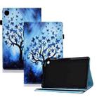 For Samsung Galaxy Tab A9 Colored Drawing Elastic Band Smart Leather Tablet Case(Butterfly Tree) - 1