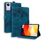 For Xiaomi Redmi Pad SE Cartoon Sakura Cat Embossed Leather Tablet Case(Blue) - 1