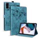 For Xiaomi Redmi Pad 10.61 2022 Cartoon Sakura Cat Embossed Leather Tablet Case(Green) - 1