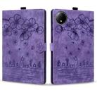 For Xiaomi Redmi Pad SE 8.7 4G Cartoon Sakura Cat Embossed Leather Tablet Case(Purple) - 2