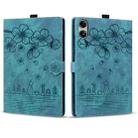 For Xiaomi Redmi Pad SE 11 2025 Cartoon Sakura Cat Embossed Leather Tablet Case(Green) - 2