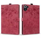For Xiaomi Redmi Pad 8.8 2025 Cartoon Sakura Cat Embossed Leather Tablet Case(Red) - 2