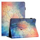 For Samsung Galaxy Tab A9 Sewing Litchi Texture Leather Tablet Case(Oil Painting Tree) - 1