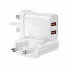 WIWU Wi-U003 Quick Series 2.4A USB-A Dual Port Fast Charger, UK Plug(White) - 1