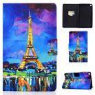 For Samsung Galaxy Tab A8.0 (2019) T290 Electric Pressed TPU Colored Drawing Horizontal Flip Leather Case with Holder & Card Slots & Anti-slip Strip(Eiffel Tower) - 1