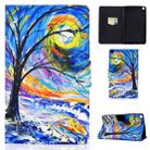 For Samsung Galaxy Tab A8.0 (2019) T290 Electric Pressed TPU Colored Drawing Horizontal Flip Leather Case with Holder & Card Slots & Anti-slip Strip(Watercolor Tree) - 1