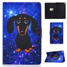 For Samsung Galaxy Tab A 10.1 (2019) T515/T510 Electric Pressed TPU Colored Drawing Horizontal Flip Leather Case with Holder & Card Slots & Anti-slip Strip(Little Black Dog) - 1