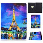 For Huawei MediaPad T5 10 inch Electric Pressed TPU Colored Drawing Horizontal Flip Leather Case with Holder & Card Slots & Anti-slip Strip(Eiffel Tower) - 1