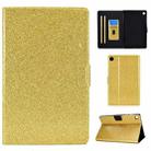 For Samsung Galaxy Tab A9+ Glitter Powder Leather Tablet Case with Sleep / Wake-up Function(Gold) - 1