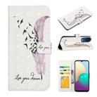 For Samsung Galaxy A04 Core Oil Embossed 3D Drawing Leather Phone Case(Feather) - 1