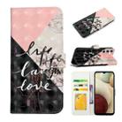 For Samsung Galaxy A14 5G Oil Embossed 3D Drawing Leather Phone Case(Stitching Marble) - 1