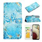 For Samsung Galaxy A14 5G Oil Embossed 3D Drawing Leather Phone Case(Blue Butterflies) - 1