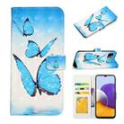 For Samsung Galaxy A22 5G Oil Embossed 3D Drawing Leather Phone Case(3 Butterflies) - 1