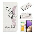 For Samsung Galaxy A32 4G Oil Embossed 3D Drawing Leather Phone Case(Feather) - 1