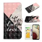 For Samsung Galaxy A12 Oil Embossed 3D Drawing Leather Phone Case(Stitching Marble) - 1