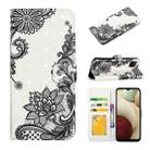 For Samsung Galaxy A12 Oil Embossed 3D Drawing Leather Phone Case(Lace Flower) - 1