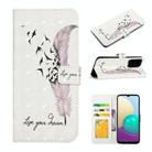 For Samsung Galaxy A71 4G Oil Embossed 3D Drawing Leather Phone Case(Feather) - 1