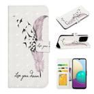 For Samsung Galaxy A51 4G Oil Embossed 3D Drawing Leather Phone Case(Feather) - 1
