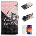 For Samsung Galaxy A50 Oil Embossed 3D Drawing Leather Phone Case(Stitching Marble) - 1