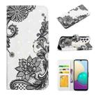 For Samsung Galaxy A73 Oil Embossed 3D Drawing Leather Phone Case(Lace Flower) - 1