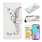 For Samsung Galaxy A82 Oil Embossed 3D Drawing Leather Phone Case(Feather) - 1