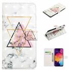 For Samsung Galaxy M20 Oil Embossed 3D Drawing Leather Phone Case(Triangular Marble) - 1