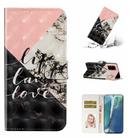 For Samsung Galaxy Note20 Oil Embossed 3D Drawing Leather Phone Case(Stitching Marble) - 1
