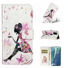 For Samsung Galaxy Note20 Oil Embossed 3D Drawing Leather Phone Case(Flower Fairy) - 1